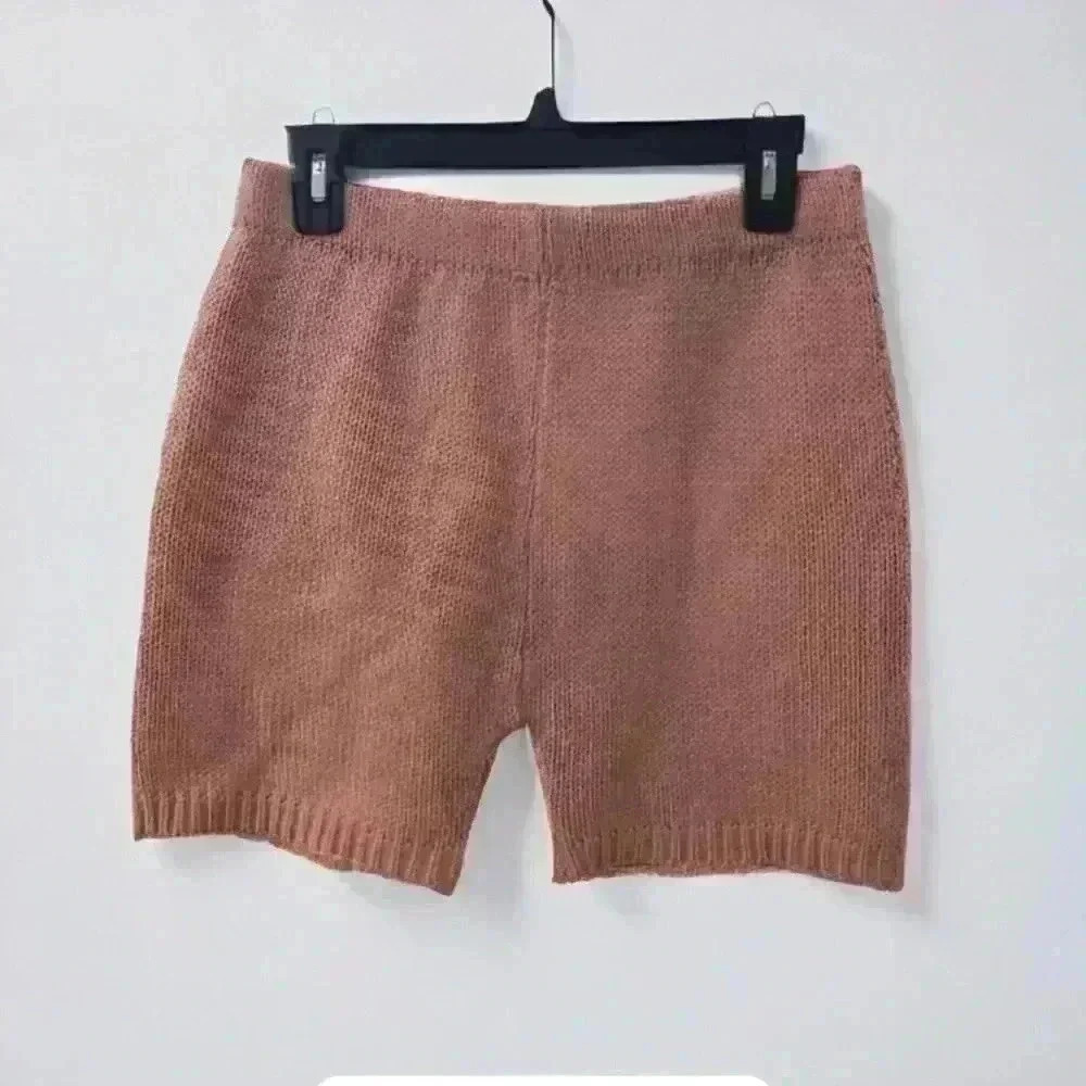 Princess Polly Temptations Bubble‎ Gum Pink Wool Blend Knit Shorts Sz L/XL